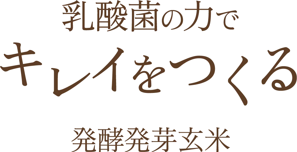 乳酸菌の力で キレイをつくる 発酵発芽玄米
